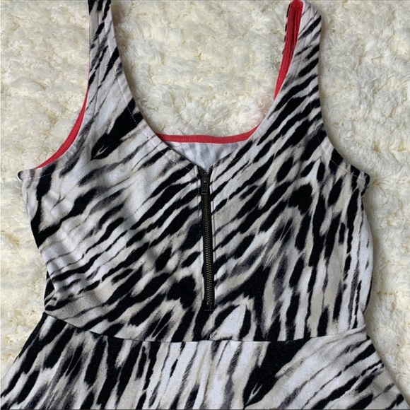 EXPRESS | Women’s Size Small | Zebra Print Fit and Flare Skater Swing Dress - Picture 6 of 8